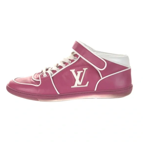 Louis Vuitton Pink & White Leather Sneakers Size 36.5/6.5! - Picture 2 of 10